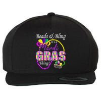 Beads and Bling it's a Mardi Gras Thing Wool Snapback Cap