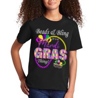 Beads and Bling it's a Mardi Gras Thing Kids T-Shirt