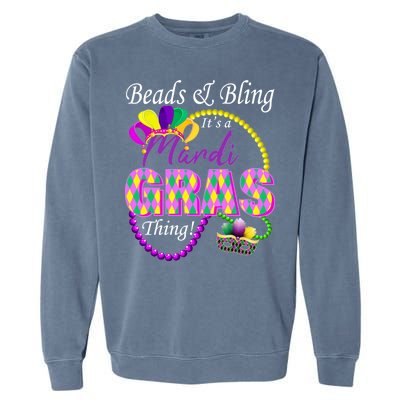 Beads and Bling it's a Mardi Gras Thing Garment-Dyed Sweatshirt