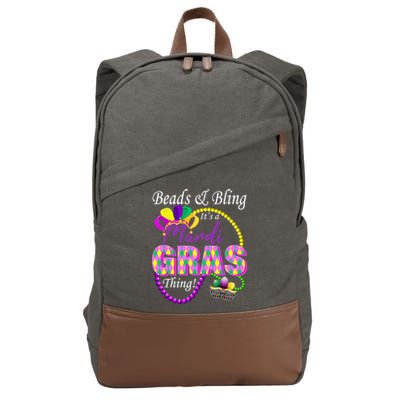 Beads and Bling it's a Mardi Gras Thing Cotton Canvas Backpack