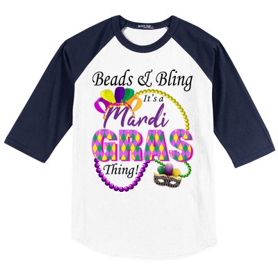 Beads and Bling it's a Mardi Gras Thing Baseball Sleeve Shirt