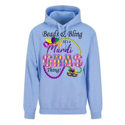 Beads and Bling it's a Mardi Gras Thing Unisex Surf Hoodie