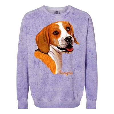 Beagle Dog Signature Portrait Colorblast Crewneck Sweatshirt