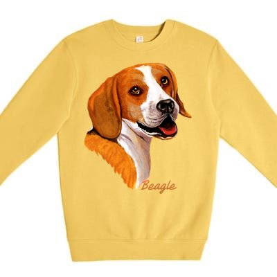 Beagle Dog Signature Portrait Premium Crewneck Sweatshirt