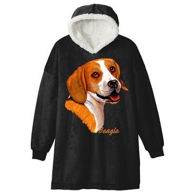 Beagle Dog Signature Portrait Hooded Wearable Blanket