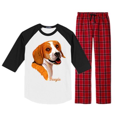 Beagle Dog Signature Portrait Raglan Sleeve Pajama Set