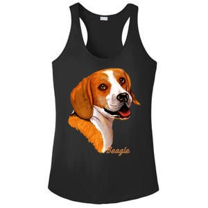 Beagle Dog Signature Portrait Ladies PosiCharge Competitor Racerback Tank