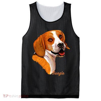 Beagle Dog Signature Portrait Mesh Reversible Basketball Jersey Tank