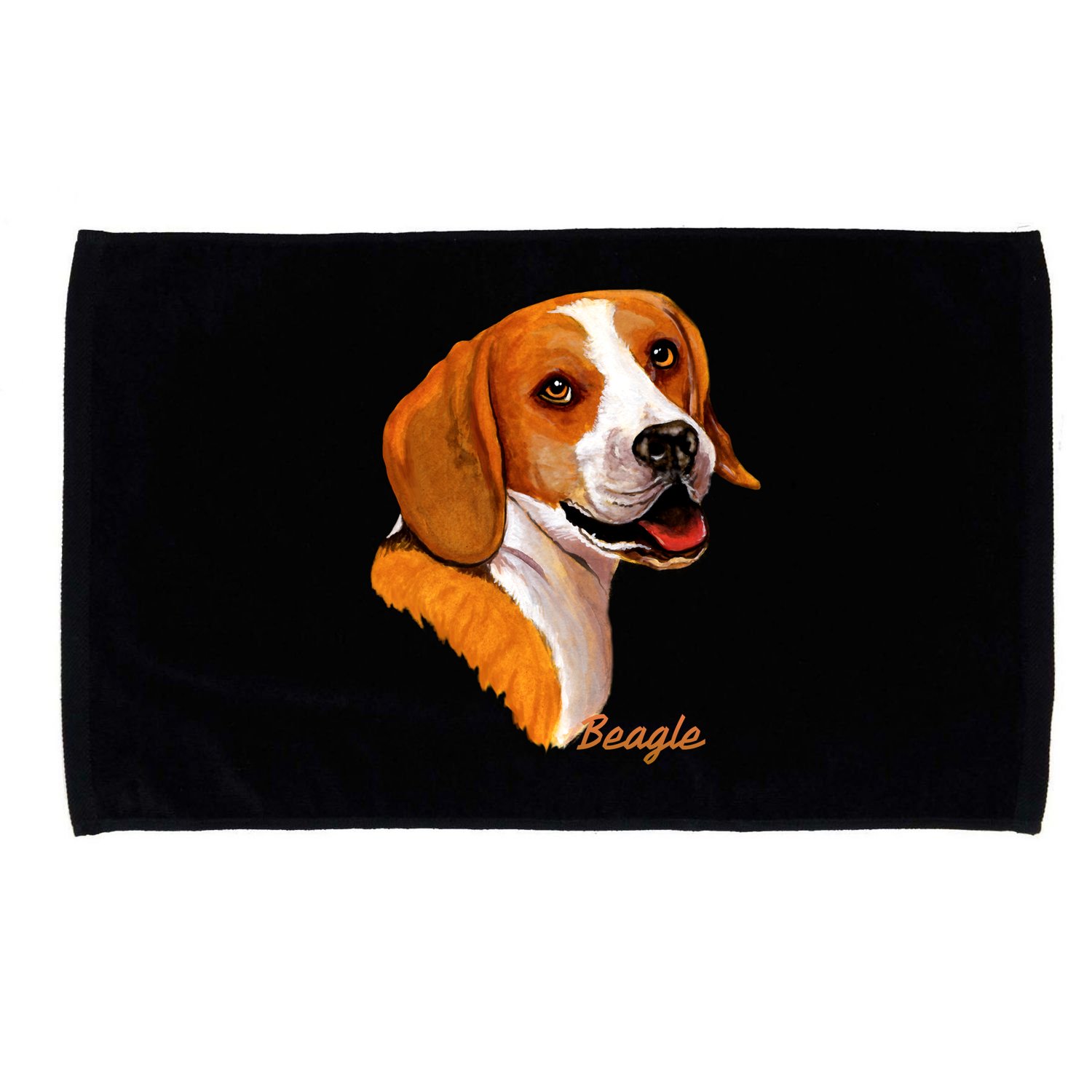 Beagle Dog Signature Portrait Microfiber Hand Towel