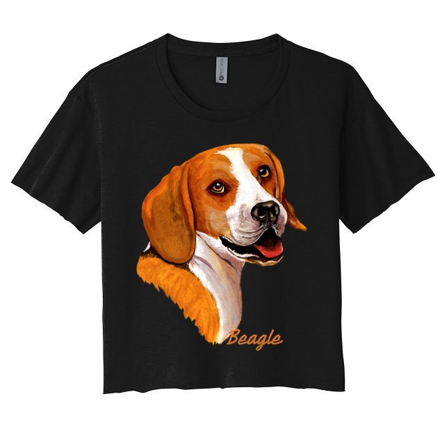Beagle Dog Signature Portrait Crop Top