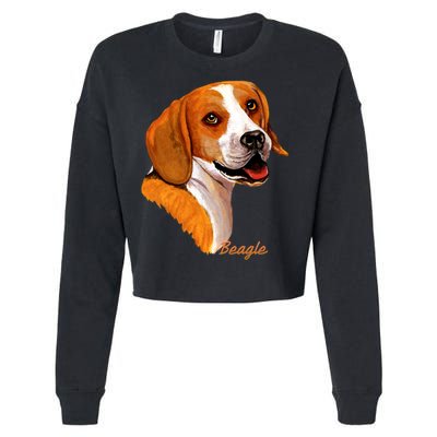 Beagle Dog Signature Portrait Cropped Pullover Crew