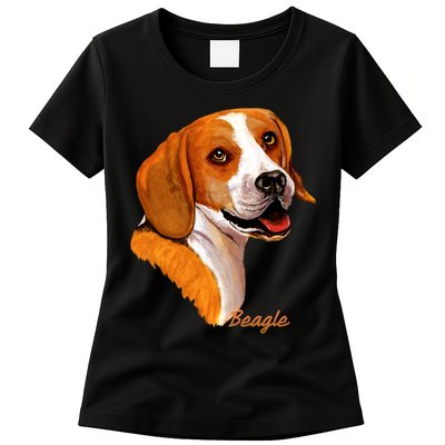 Beagle Dog Signature Portrait Womens T-Shirt
