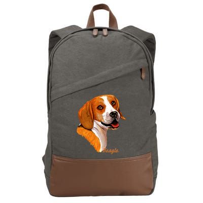 Beagle Dog Signature Portrait Cotton Canvas Backpack
