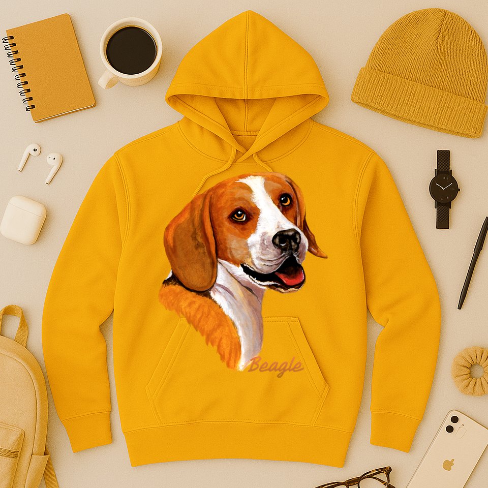 Beagle Dog Signature Portrait Hoodie
