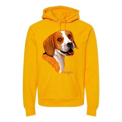 Beagle Dog Signature Portrait Premium Hoodie