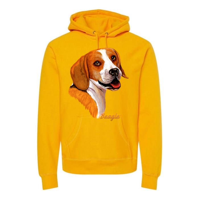 Beagle Dog Signature Portrait Premium Hoodie