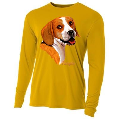 Beagle Dog Signature Portrait Cooling Performance Long Sleeve Crew