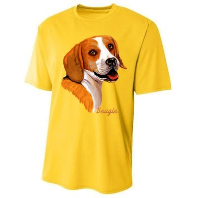 Beagle Dog Signature Portrait Performance Sprint T-Shirt