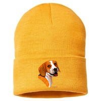 Beagle Dog Signature Portrait Sustainable Knit Beanie