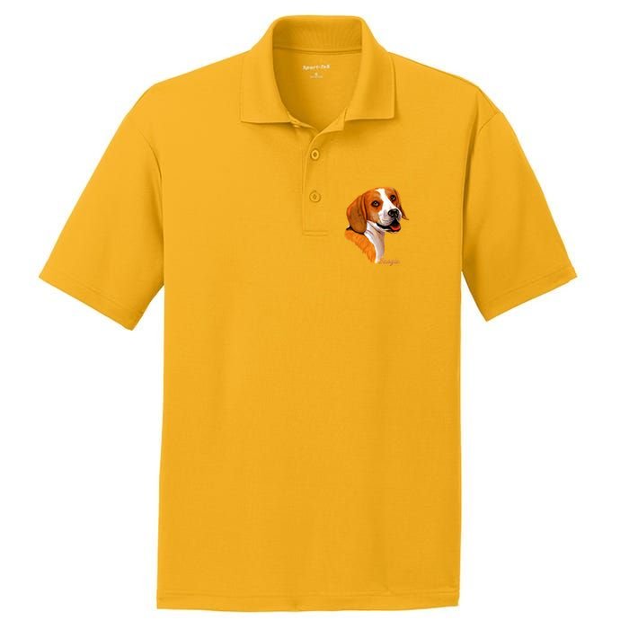 Beagle Dog Signature Portrait PosiCharge RacerMesh Polo