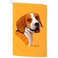 Beagle Dog Signature Portrait Golf Towel