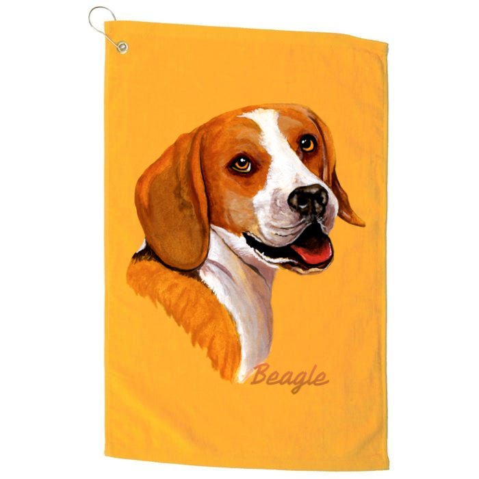 Beagle Dog Signature Portrait Golf Towel