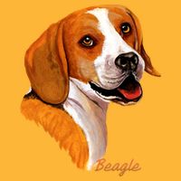 Beagle Dog Signature Portrait Golf Towel