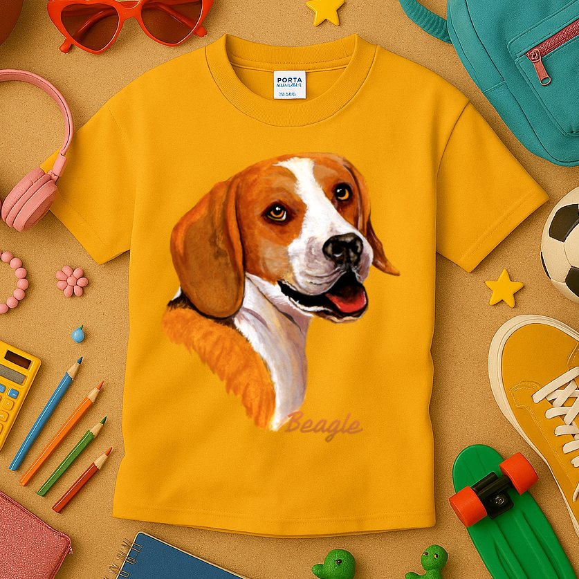 Beagle Dog Signature Portrait Kids T-Shirt