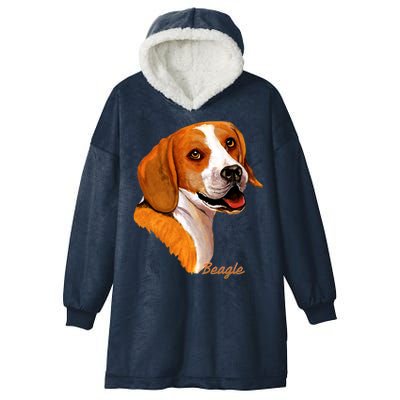 Beagle Dog Signature Portrait Hooded Wearable Blanket