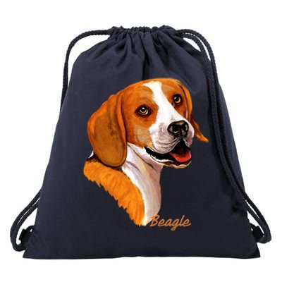 Beagle Dog Signature Portrait Drawstring Bag