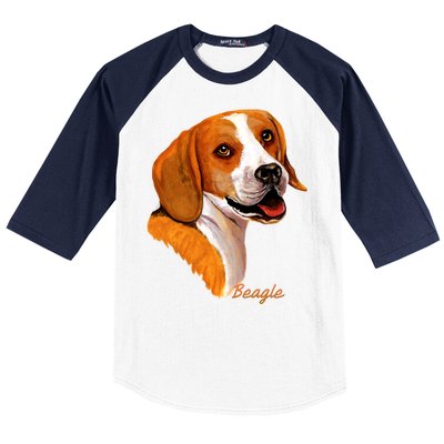 Beagle Dog Signature Portrait Baseball Sleeve Shirt