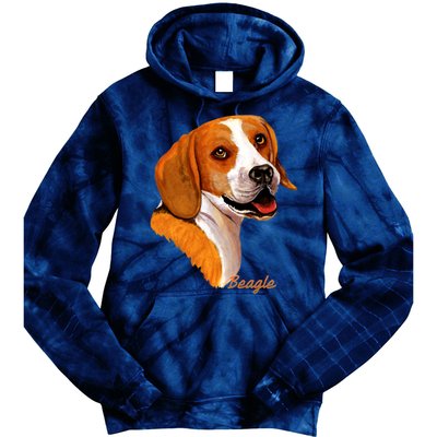 Beagle Dog Signature Portrait Tie Dye Hoodie