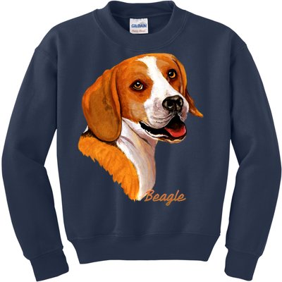 Beagle Dog Signature Portrait Kids Sweatshirt