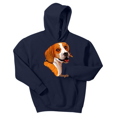 Beagle Dog Signature Portrait Kids Hoodie