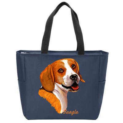 Beagle Dog Signature Portrait Zip Tote Bag