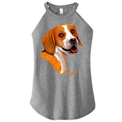 Beagle Dog Signature Portrait Women’s Perfect Tri Rocker Tank