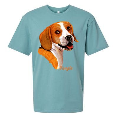 Beagle Dog Signature Portrait Sueded Cloud Jersey T-Shirt