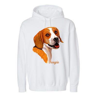 Beagle Dog Signature Portrait Garment-Dyed Fleece Hoodie