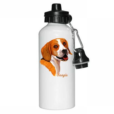 Beagle Dog Signature Portrait Aluminum Water Bottle