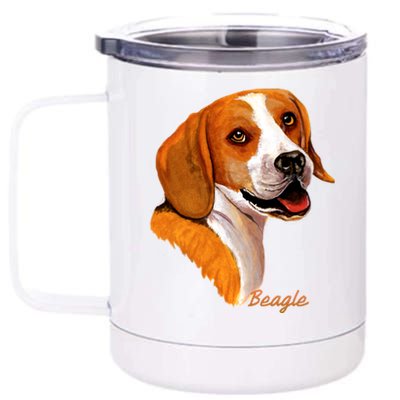 Beagle Dog Signature Portrait 12 oz Stainless Steel Tumbler Cup