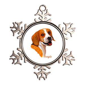 Beagle Dog Signature Portrait Metallic Star Ornament