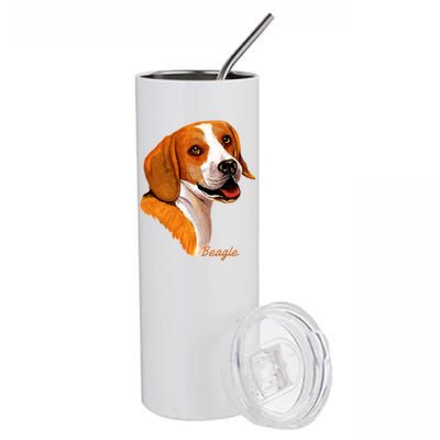 Beagle Dog Signature Portrait Stainless Steel Tumbler