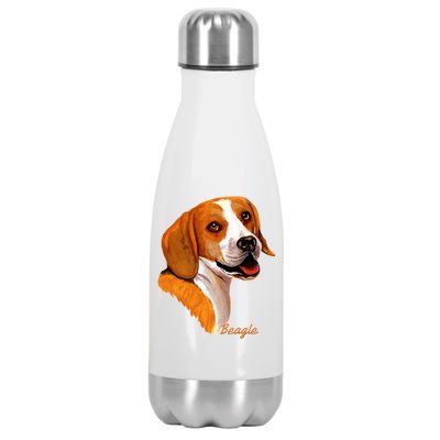 Beagle Dog Signature Portrait Stainless Steel Insulated Water Bottle