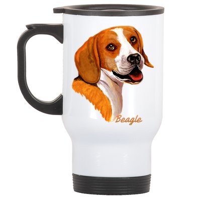 Beagle Dog Signature Portrait Stainless Steel Travel Mug