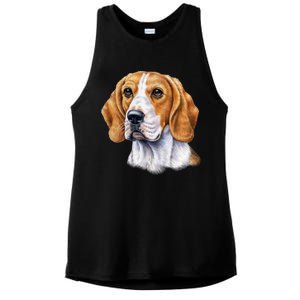 Beagle Face Ladies PosiCharge Tri-Blend Wicking Tank