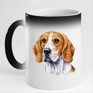 Beagle Face 11oz Black Color Changing Mug