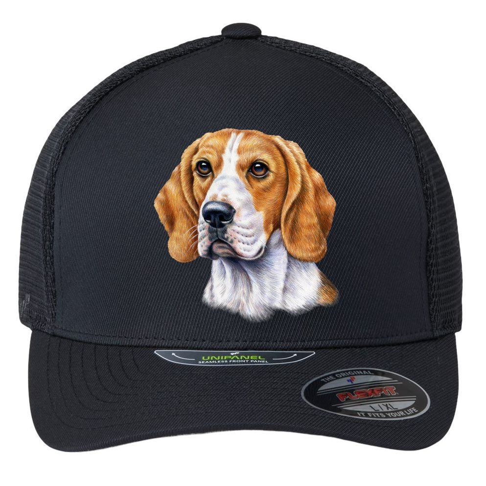 Beagle Face Flexfit Unipanel Trucker Cap