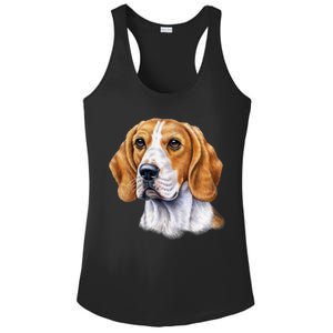 Beagle Face Ladies PosiCharge Competitor Racerback Tank