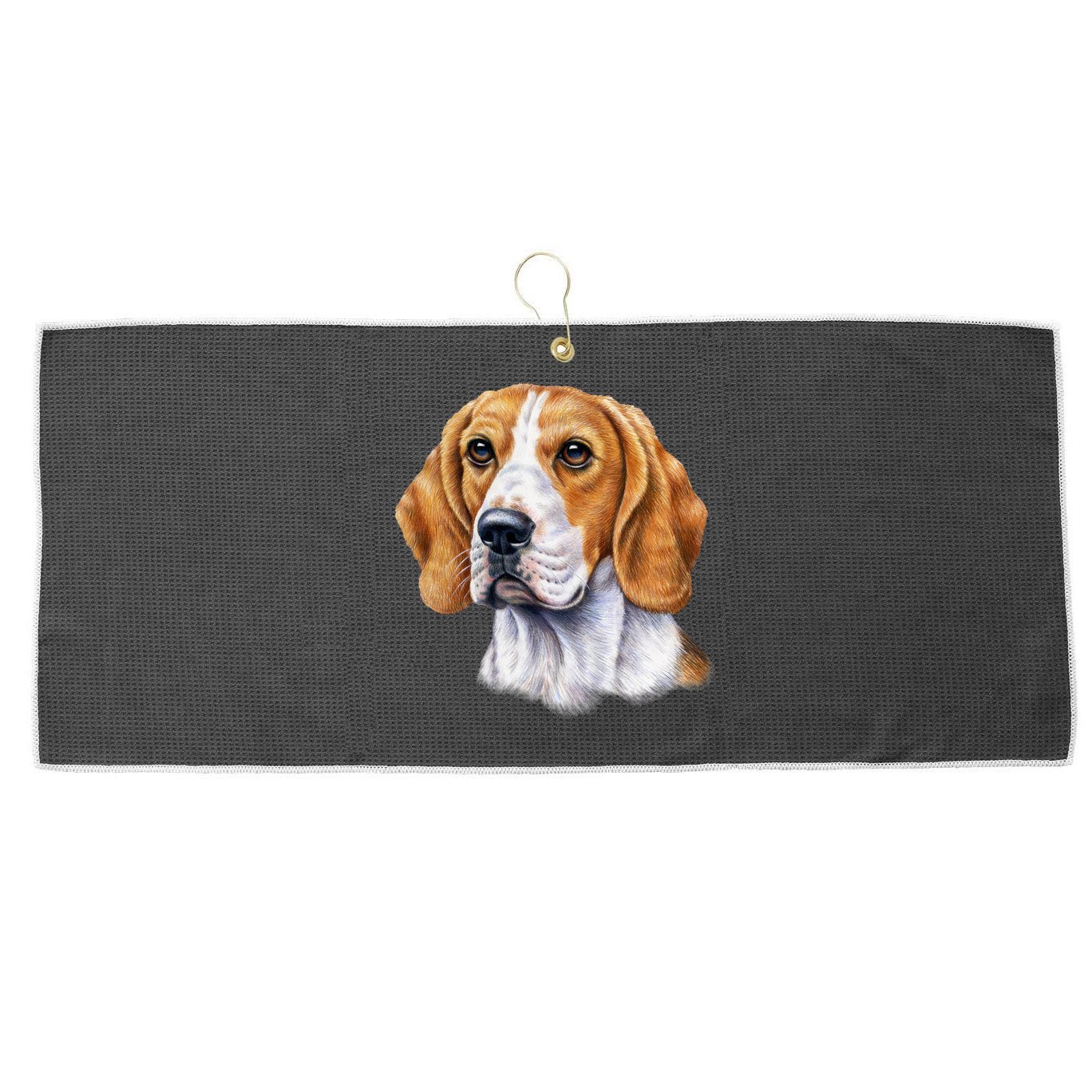 Beagle Face Large Microfiber Waffle Golf Towel