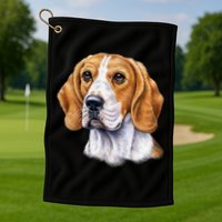 Beagle Face Golf Towel